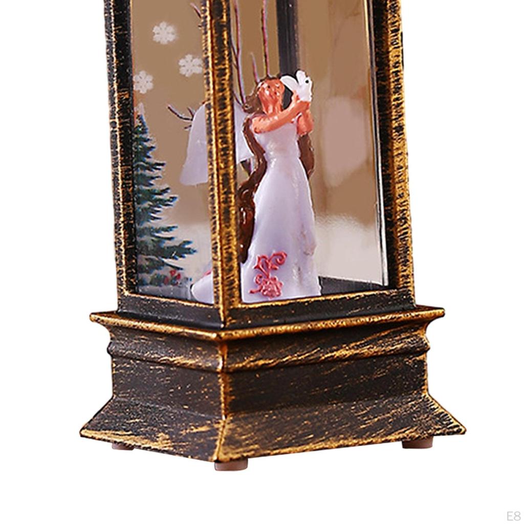 Christmas Snow Globe Lantern for Desktop Display And Night Illumination