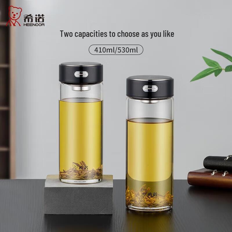 HEENOOR Large Capacity Glass Tea Cup with Filter