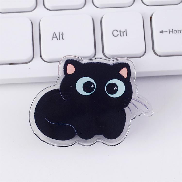 Black Cat Cartoon Acrylic Double-Sided Snack & Journal Sealing Clip