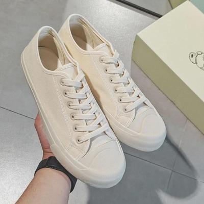 2025 Wiosna Męskie Modne Mlecznobiałe Oddychające Buty Płócienne Casual