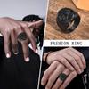 Vnox Sigil of Lucifer Rings Men Boys Talisman Amulet Gift Jewelry,Black Stainless Steel Satan Demon Devil Symbol Signet Ring