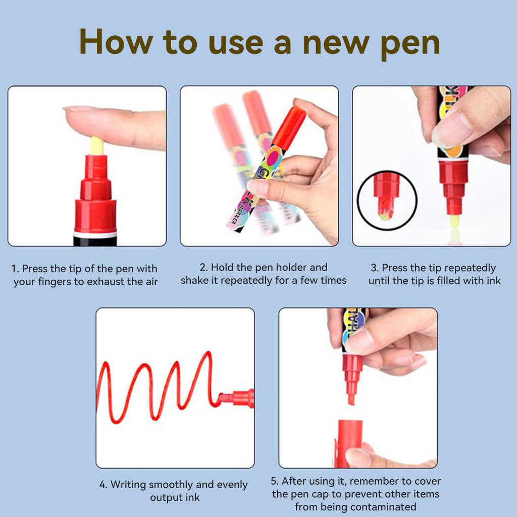 8-46 Farben Flüssigkreide Kinder Doodle Abwischbarer Markerstift Business Büro Schule Schüler Schreibwaren