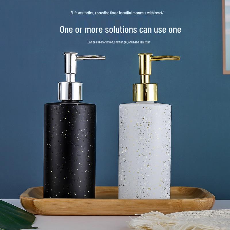 Glass Press-Type Refillable Bottle for Hand Sanitizer, Shampoo, or Shower Gel – Ideal for Hotel and B&B Bathrooms