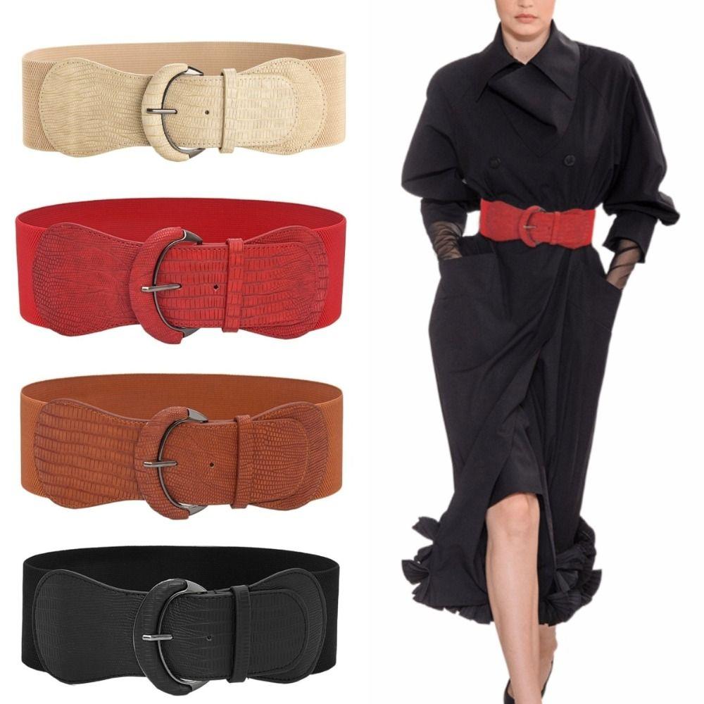 Trendy Design PU Wide Belts Bright Color Pin Buckle Belt Fashion Belt  Women's Wear