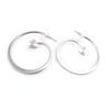 Les Trésors De Lily [J8995] - Silver 'Choregraphie' Hoop Earrings Ø 35 Mm