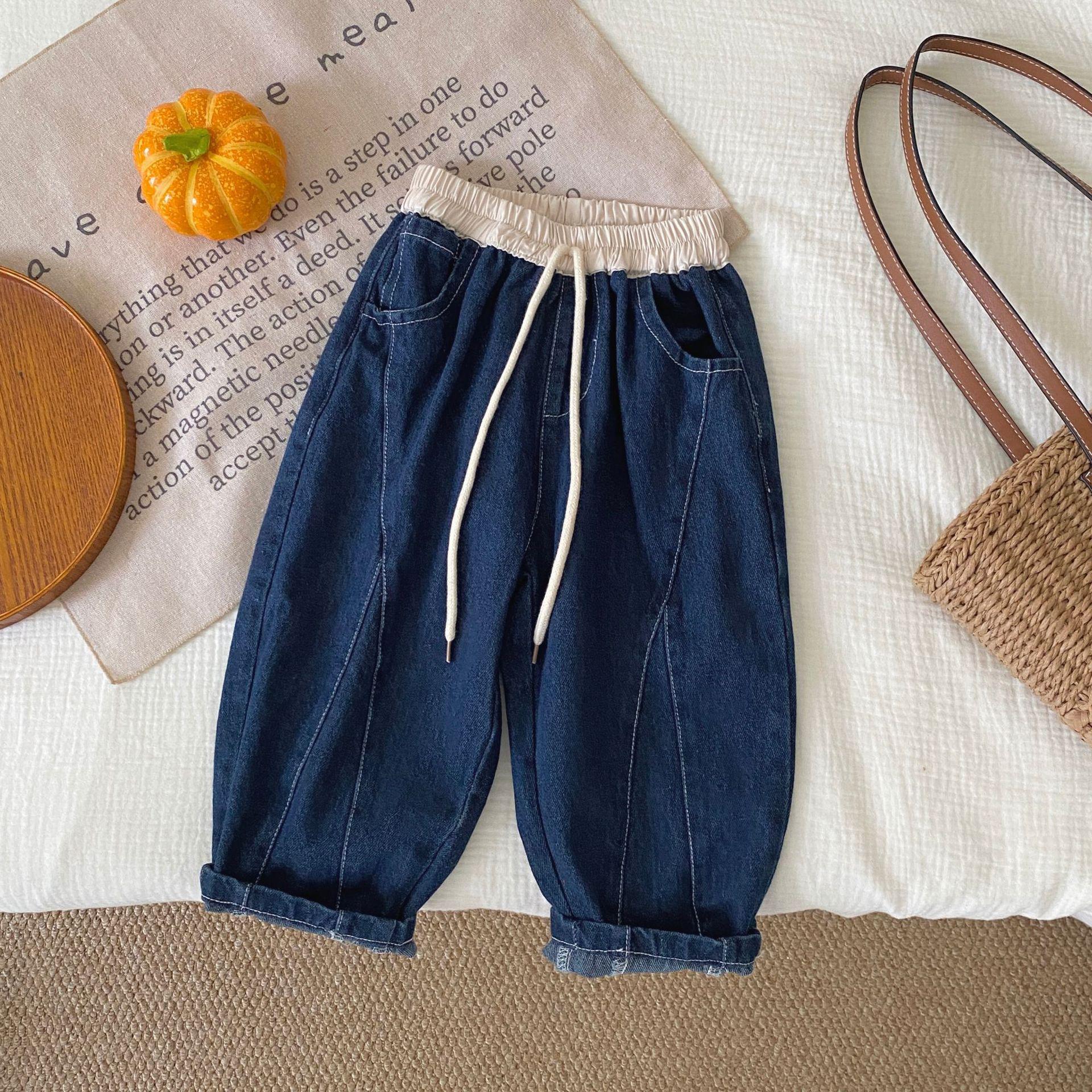 

Детские повседневные джинсы в корейском стиле на осень - Панк-мода, Универсальные, Свободный крой 130cm