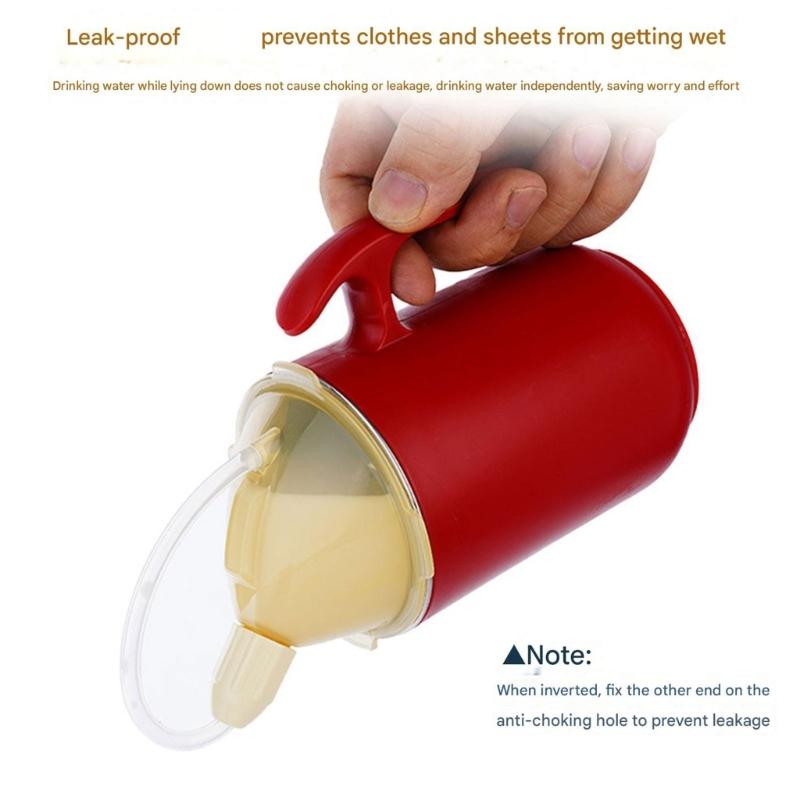Reusable Drinking Cup 400ml Spill Proof Straw Cup with Handle and Lid For Elderly Kids Bedridden Users 304 Steel Designs