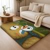Kwaii Anime P-Puffin Rock Podložka na podlahu, Lze prát v pračce, Měkký flanelový koberec, Protiskluzová absorpční podložka na podlahu do obývacího pokoje a ložnice