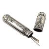 1 Piece Retro Embossed Alloy Needle Box with 24 Pieces Side Threaded Blind Needle Set, Sewing Needle Storage Container, Elegant Craftsmanship