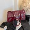 Punk Style Rivet Shoulder Bag Handbag Women's New Texture Cool Hot Girl Underarm Bag Method Stick Bag