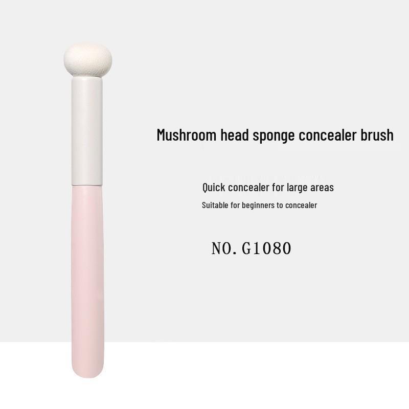 GECOMO Bezszwowy Pędzel do Korektora z Gąbeczką w Kształcie Grzyba do Dużych Powierzchni i Blizn po Trądziku.