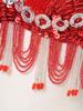 Women Belly Dance Halter Bra Top Sparkle Sequins Plastic Beads Tassel Rhinestone Dance Crop Top Performance Costume