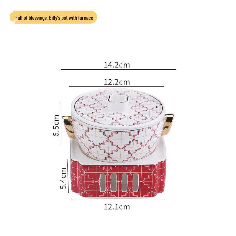 Wutuo Commercial Ceramic Stew Pot Set with Heating Base