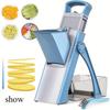 Safe Kitchen Mandolin Slicer, 5-in-1 Vegetable Chopper, Mandolin Potato Slicer with Thickness Adjuster, Chip Cutter, Vegetable Cutter