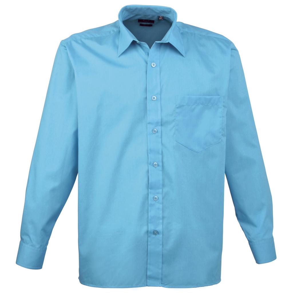 Premier Mens Premier Poplin Long-Sleeved Formal Shirt