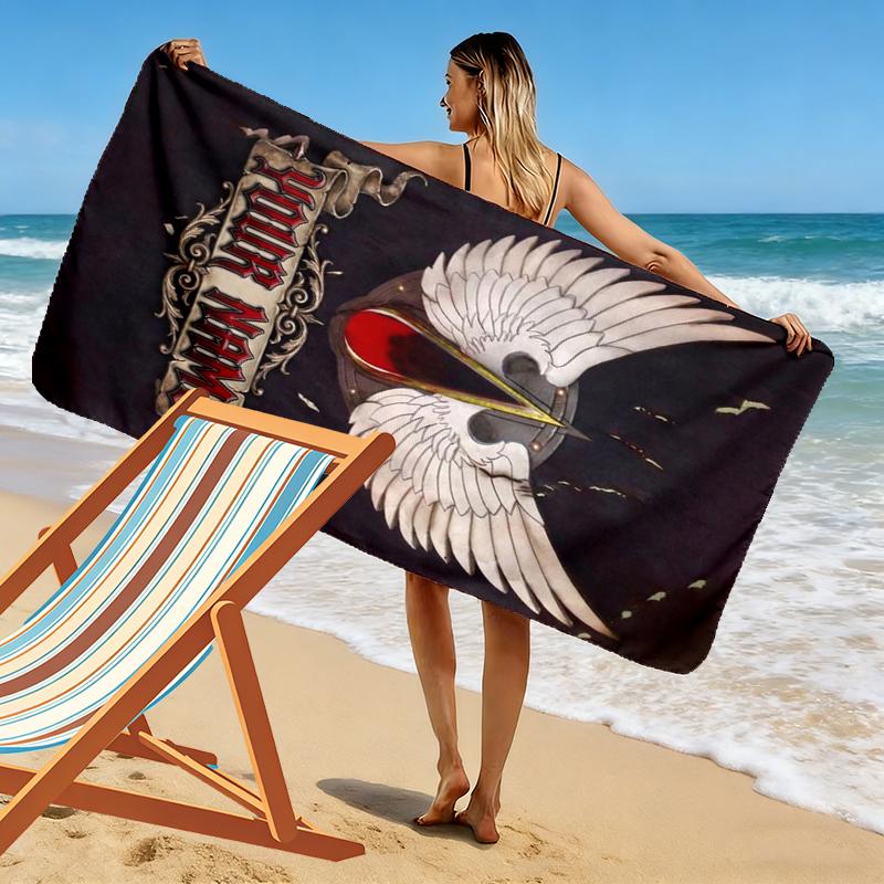Custom Name Blood Angels Print Beach Towel, Large Soft Quick Dry Towel for Beach Camping Swimming_xia