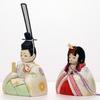 Hina Wooden Doll with Round Doll, "Kotohoki Haruka" Tray, White, KTH-3201D1