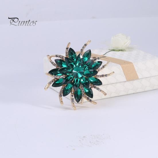 Classic Handmade Colorful Rhinestones Flower Shape Brooch Pin Vintage Hat Scarf Shawl Badge Bridal Gift Dress Accessories
