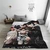 Soft Warm BlanketKids Decorative Kpop Ateez Band Throw Blanket  Flannel Bedspread For Living Room Funny Sofa Bed Cover