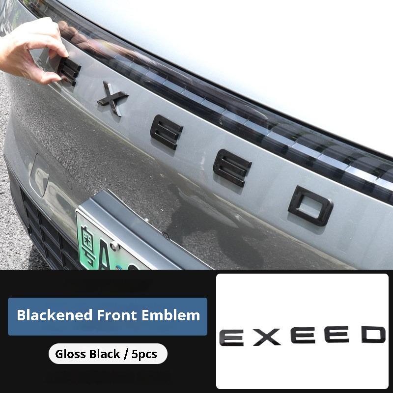 

For Exlantix ET Car Emblem Sticker Black Warrior Front Rear Badge Letter Emblem Tailgate Decorative Accessories