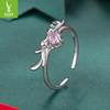 Yinziyun Original Elk Bow Open Ring - S925 Sterling Silver Christmas Lucky Jewelry