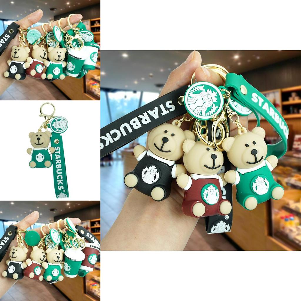 Adorable Bear Keychain Rubber Material Cute Cartoon Accessory For Keys Car Pendant