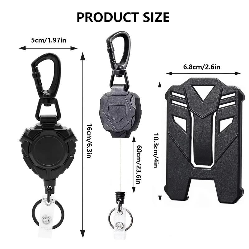 Neue strapazierfähige einziehbare Ausweishalter ID-Rolle Schlüsselanhänger Schnalle Schlüsselhalter Outdoor-Schlüsselkarten-Abdeckung Hülle Taschen
