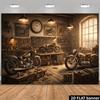 2D Retro Motorcyklist Mekaniker Mænd Fødselsdag Dekoration Baggrund Vægtæppe