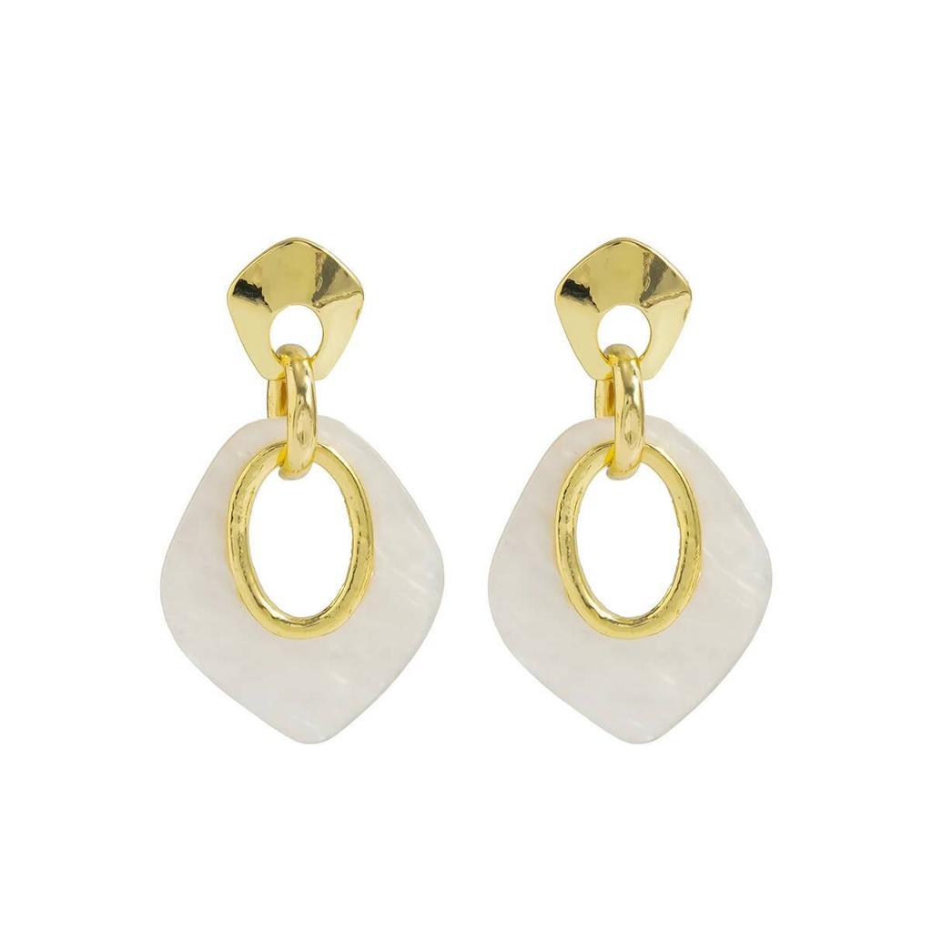 Salircon Vintage Geometric Irregular Resin Drop Earrings Women Exaggerated Exquisite Retro Wedding Party Jewelry Ear Accessories