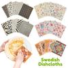 Dish Towels Kitchen Cellulose Cotton Cleaning Cloths Absorbent Swedish Rags Soft Reusable Wet Dry Household Dishcloths