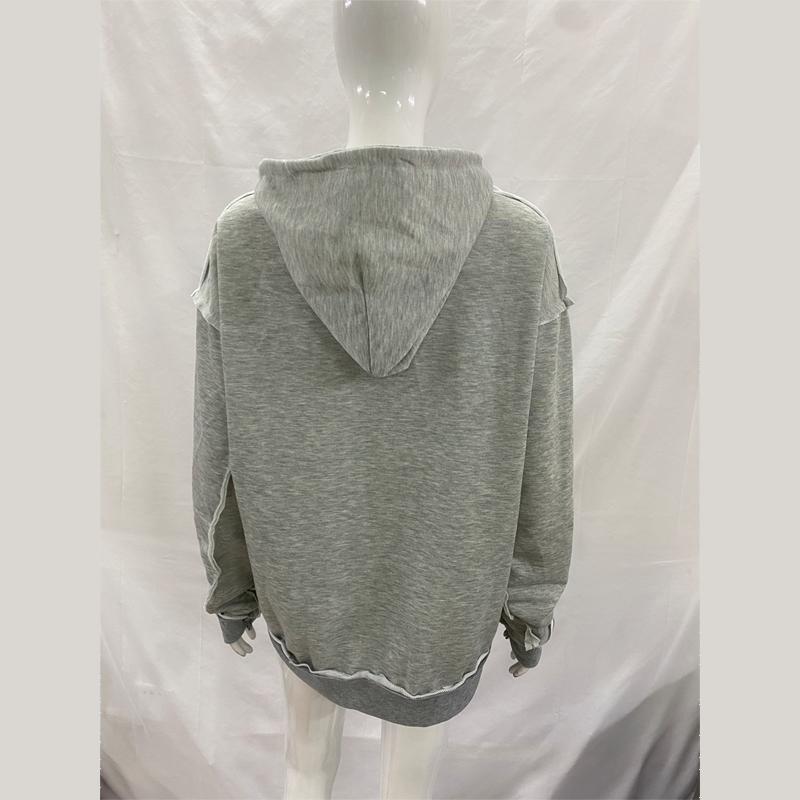 Модний європейський та американський вуличний стиль, персоналізований двошаровий фальшивий двосекційний повсякденний худі на блискавці