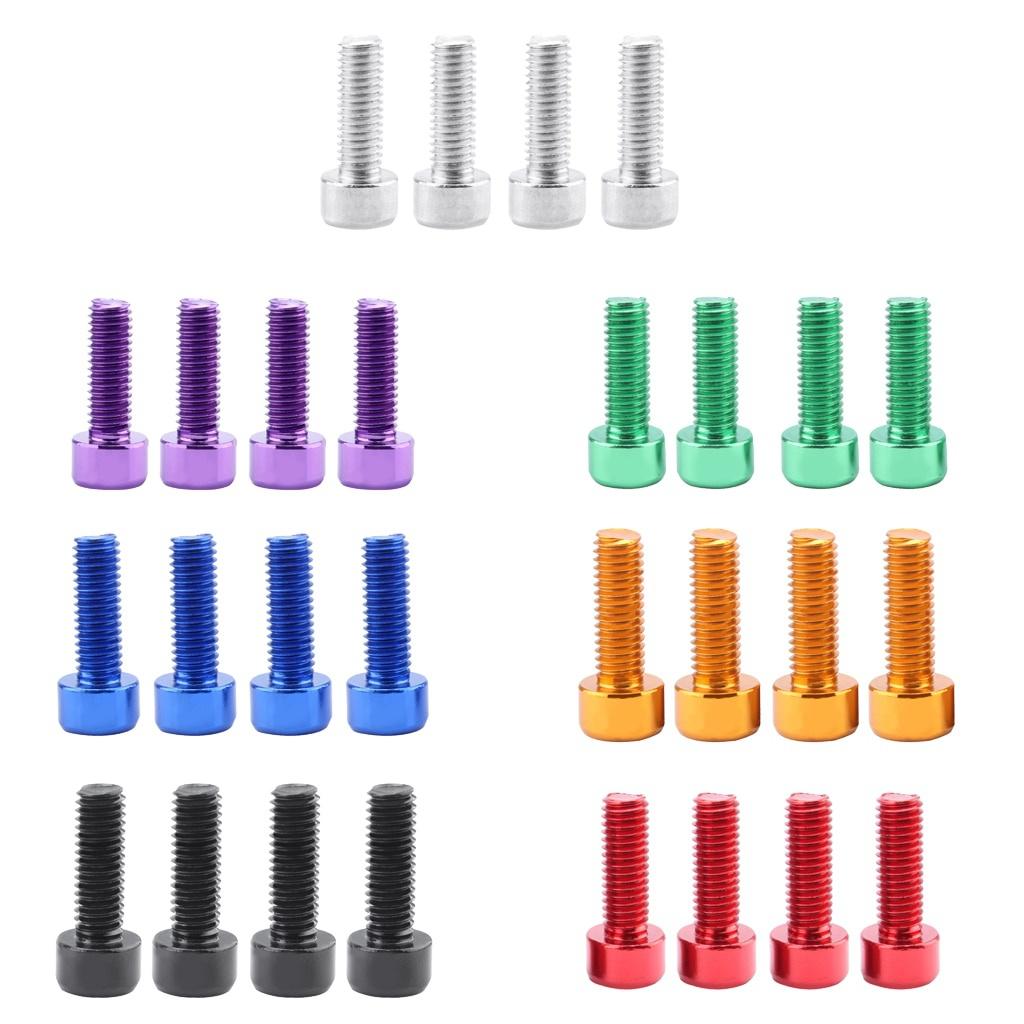 2pc/4pc Bike Water Bottle Cage Bolts  Aluminium Alloy Hex Tapping Screws Aluminum Alloy Bicycle Accessories 7 Colors