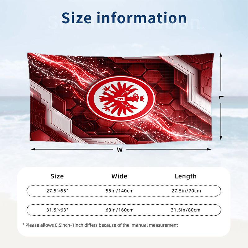 Asciugamano da Spiaggia Calcio Eintracht Frankfurt Morbido Microfibra Asciugamano Estivo Asciugatura Rapida Assorbente per Spiaggia Piscina Viaggio