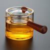 Teaware Teapot, High Temperature Resistant Glass Tea Maker, Kettle, Wooden Side Handle Single Pot with Filter, Kung Fu Tea Set