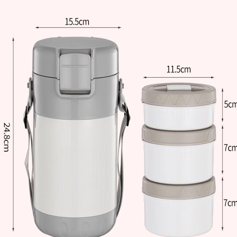 Ru Han 3-Layer 316 Stainless Steel Insulated Lunch Box