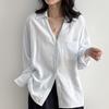 Tencel linen white shirt women's spring, summer and autumn inner French top temperament thin sunscreen cardigan jacket shirt