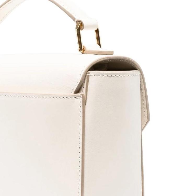 Bally Logo Vintage Minimalist Flap Cowhide Shoulder Tote Bag Women handbags Ivory 6304197