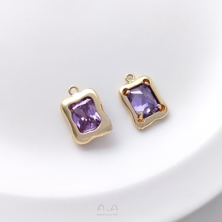 14K Gold-Filled Colorful Zircon 'Lover Bean' Pendant - DIY Necklace Charm