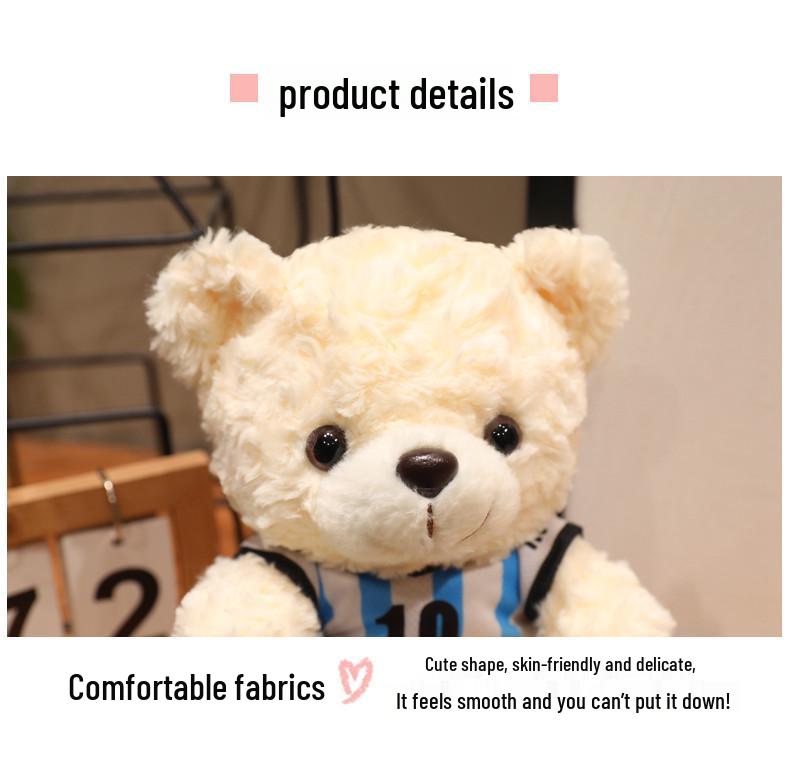 World Cup Football Teddy Bear Plush Doll - Cute Children's Gift Ornament Toy