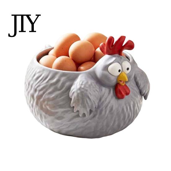 Трехмерная Миска-Подставка в виде Курицы, Милая Декоративная Куриная Миска, Оригинальная Корзина для Яиц, Органайзер для Кухонной Столешницы, Фруктовая Тарелка, для серый