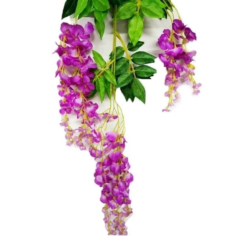 Artificial Flower Leaf Wisteria Vine Rattan Wedding Decoration Wreath Party Home Decoration Christmas Wreath
