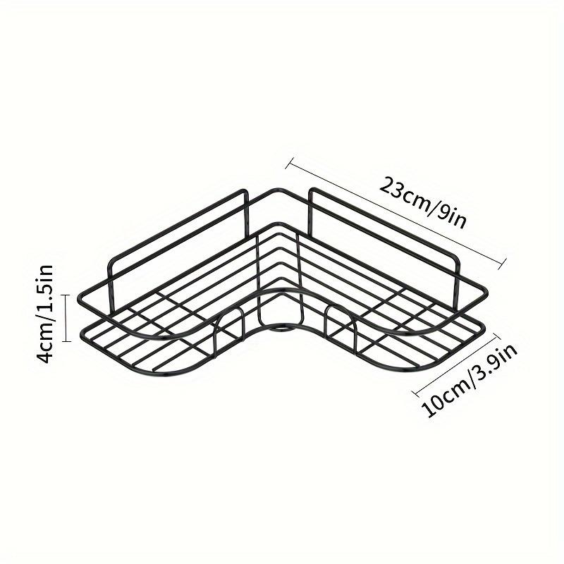 1PCS + 2 Double Hook Patch No Punching Corner Rack, Bathroom Rack, Wall Mounted Bathroom Shampoo Lotion Cosmetics Storage Rack