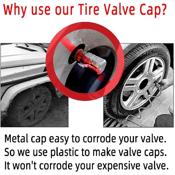 Chrome Tire Valve Stem Caps 30Pack, Non-Corrosive Plastic with Leak-Proof Air Rubber Seals, Dustproof and Waterproof, Universal Valve Stem Covers for