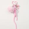 Plush Pompoms Keychain Heart Keying Pendant Car Key Chain Hanging Ornaments Rope Keyholders Bag Charm Decorations