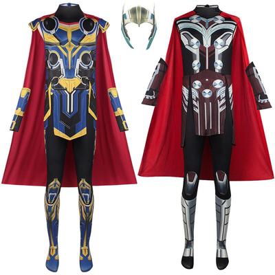 Halloween Cosplay Costume Thor 4 Thor Thorin Simple Children's and Adult Tight-Fitting Jumpsuit Cosplay Performance