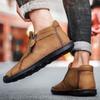 Móda Nové pánské vysoké kotníkové boty ležérní kožená obuv sportovní móda ručně šité měkké podrážky pohodlné lehké pánské boty