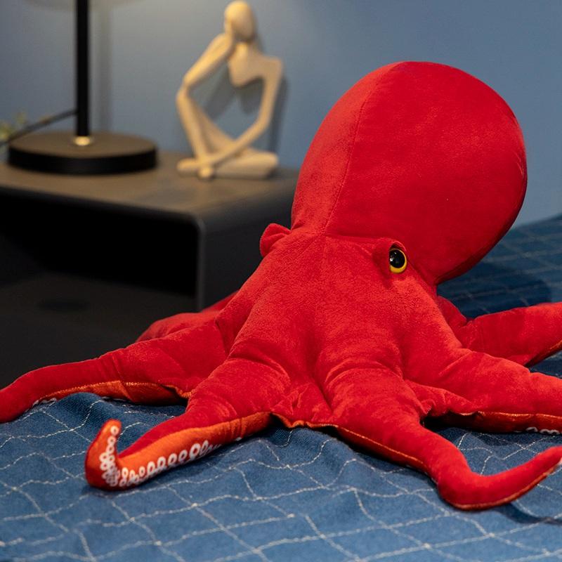Peluche Polpo Realistico 40cm75cm Peluche Animali Marini Simulati Bambole Polpo Rosso & Peluche Per Regalo