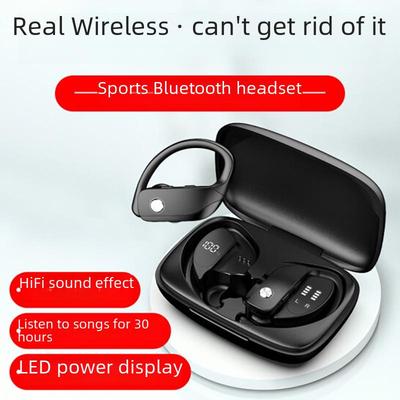 אוזניות ספורט אלחוטיות T16 Bluetooth 5.3 לתלייה על האוזן עם תצוגת LED - עיצוב עמיד למים