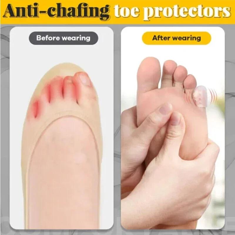 Toe Protector Silicone Toe Caps Anti-Friction Breathable Toe Protector Soft Silicone Foot Corns Blisters Toe Cap Cover Foot Care