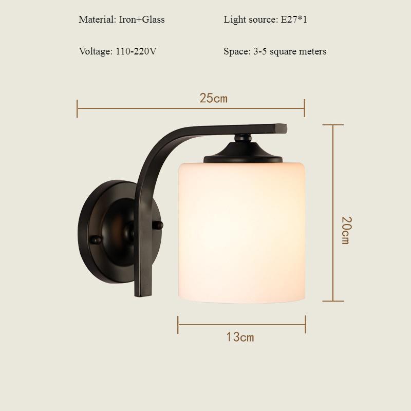 

Современный минималистский настенный светильник для спальни, светодиодный креативный настенный светильник для гостиной, американский коридор, лестница, белое стекло Warm White (2700-3500K)